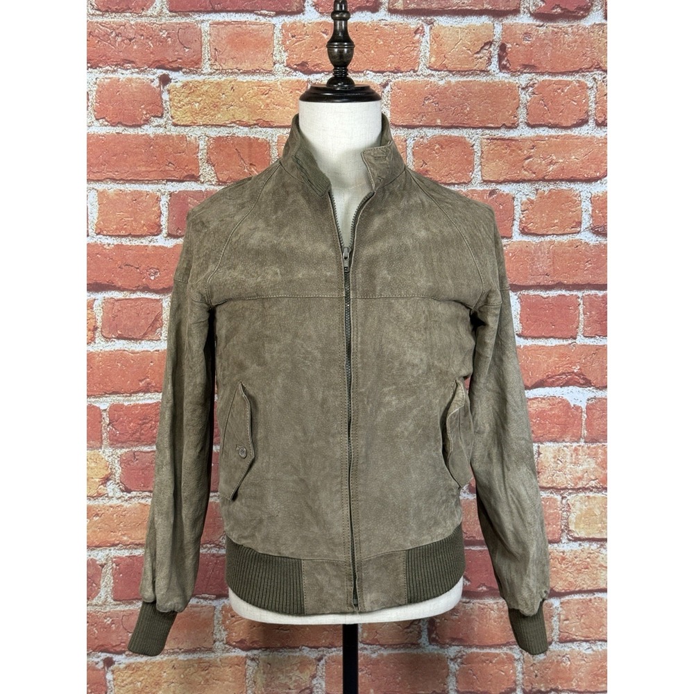 Fox Run Vintage Men's‎ Leather Suede Bomber Jacket Lined Brown Men's 38 (Medium)